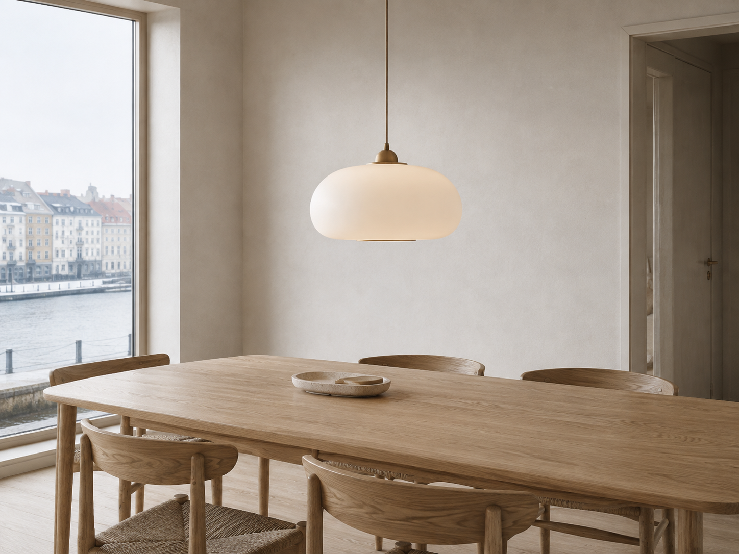 Nordhavn — Light directive: Design for February. Every surface gives light back; the windows stay bare.