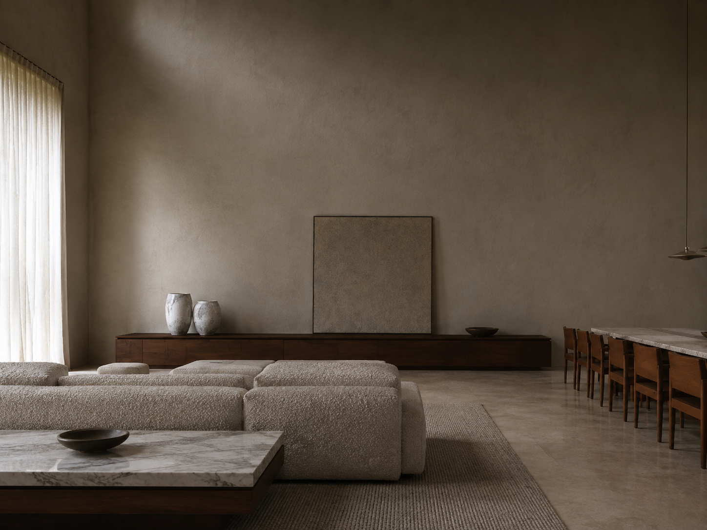 Palazzo Moderno — Form directive: Every horizontal line stays under a metre and runs long.