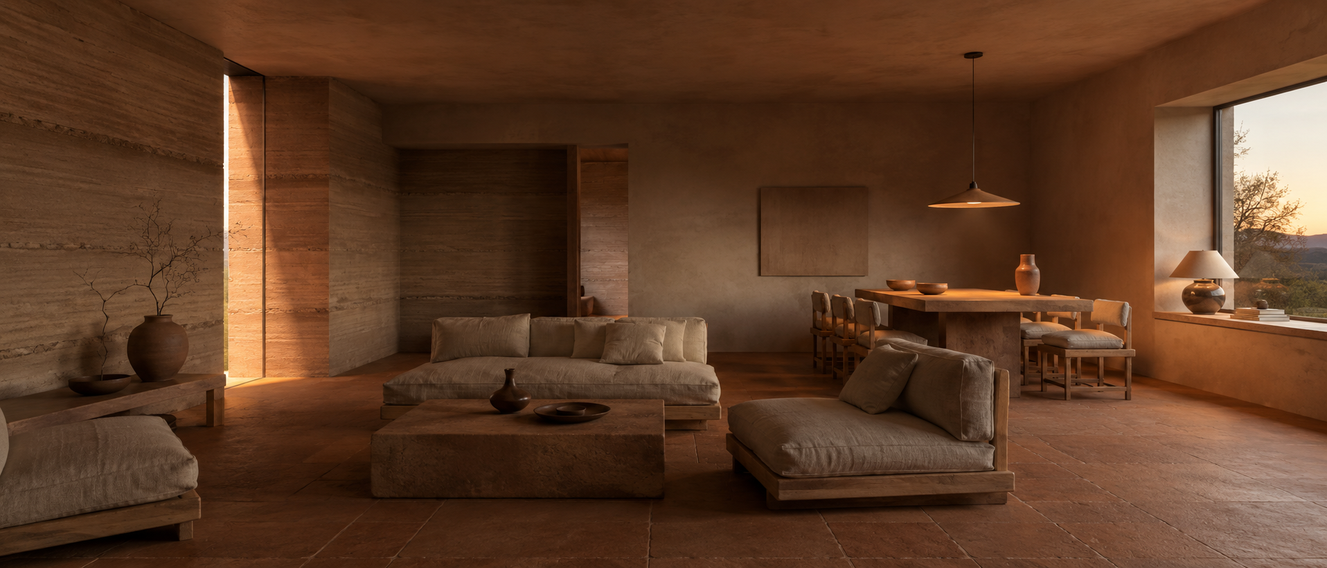 Terra Forma — establishing panorama of the whole curation at Wolf Casa, Indore